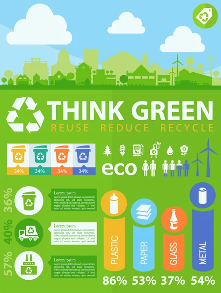 Infografice ecologice utilitare — Vector de stoc