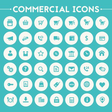 Büyük ticari Icons set