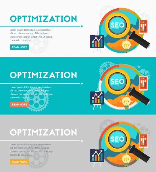 Banderas de concepto de optimización — Vector de stock