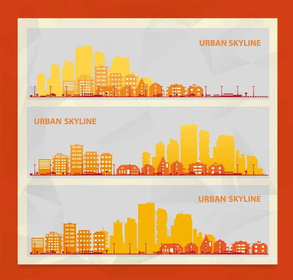 Conjunto de paisagem urbana com várias partes — Vetor de Stock