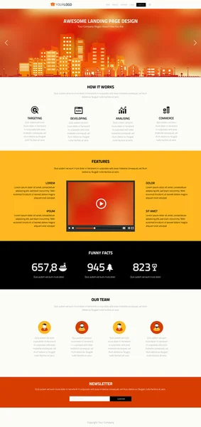 One Page Website Design — Stock Vector