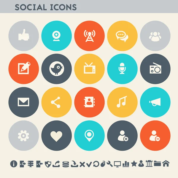 Set de iconos sociales . — Vector de stock