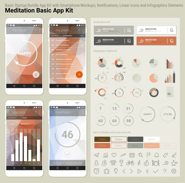 Düz tasarım duyarlı UI mobil uygulamaları