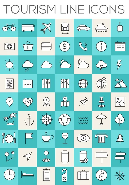 Turism Ikonuppsättning. — Stock vektor