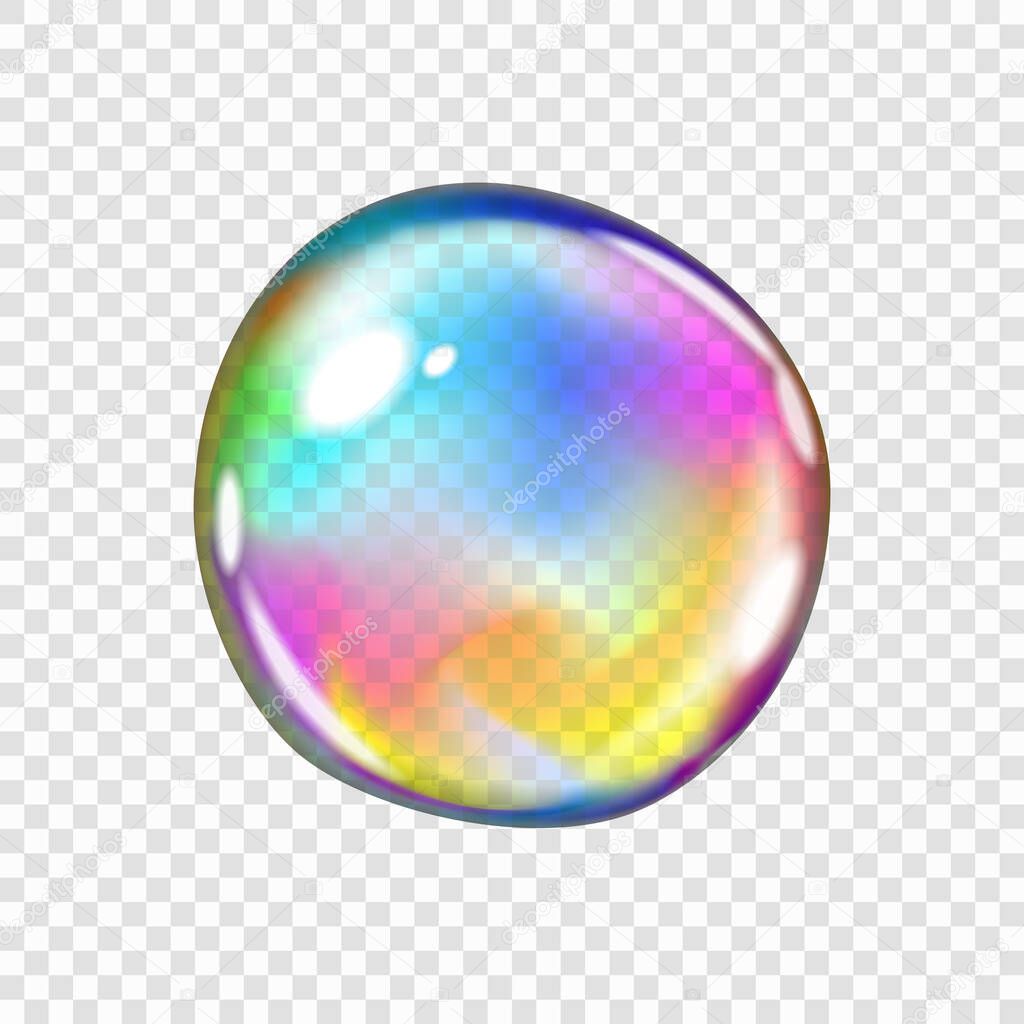 Translucent soap bubbles, isolated on transparent background, easy to edit, 10 EPS