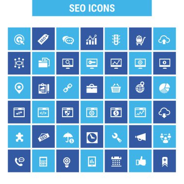 Moda düz tasarım büyük SEO simgeleri seti