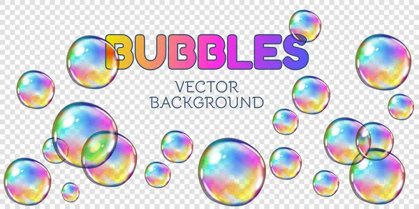Translucent Soap Bubbles Isolated Transparent Background Easy Edit Eps — Stock Vector