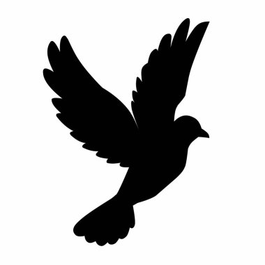 kuş vektör silueti beyaz arkaplanda siyah