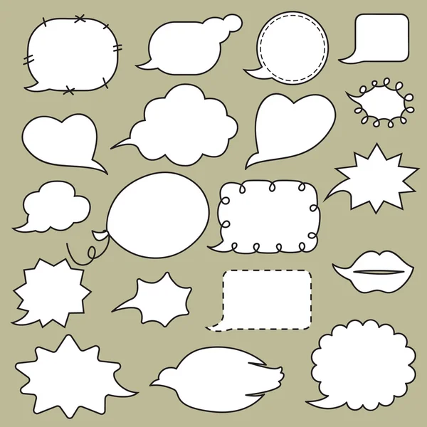 Un ensemble de différentes bulles blanches pour la parole — Image vectorielle