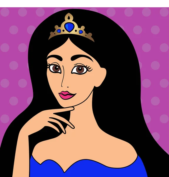 Retrato Uma Beleza Fabulosa Uma Princesa Oriental Conto Fadas Vetor —  Vetores de Stock