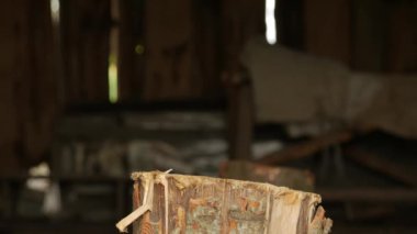 Bir güdük axe, yakın çekim.