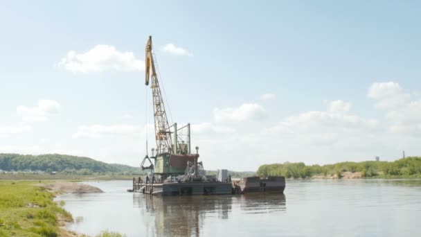 River dredging works. — Stock Video
