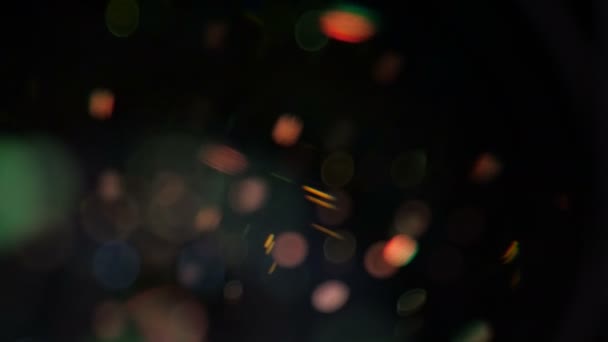 Kamera linsöverstrålning närbild med laminerade reflektion — Stockvideo