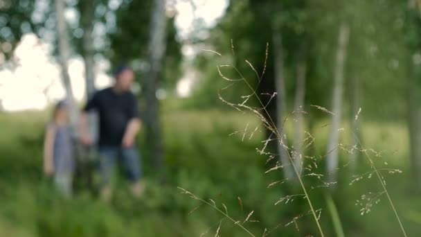 Pêche père et fille en été sur le lac . — Video