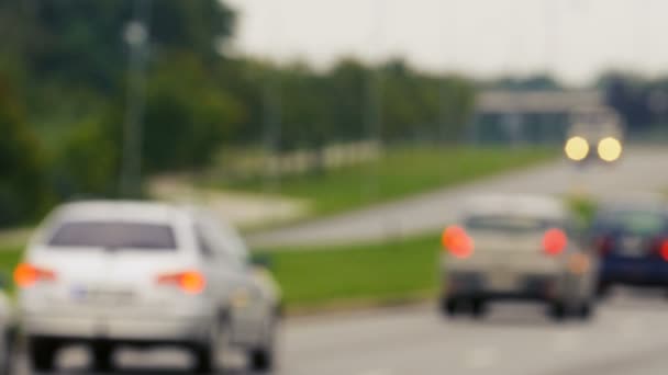 Vue dégagée sur les embouteillages en Lituanie, Scène floue .