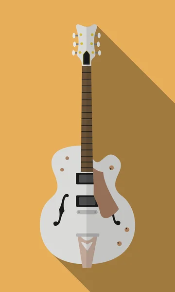 Guitarra retro branca . — Vetor de Stock