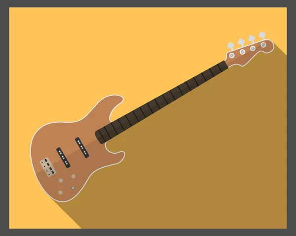 Плоский Браун бас гітара. — стоковий вектор