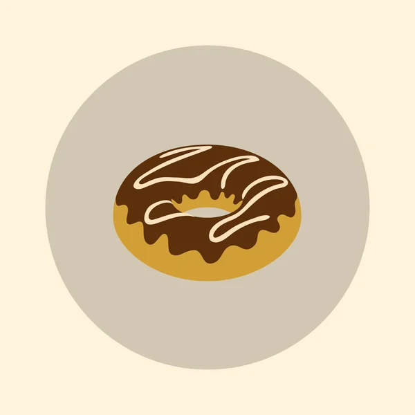 Donut com cobertura de chocolate . — Vetor de Stock