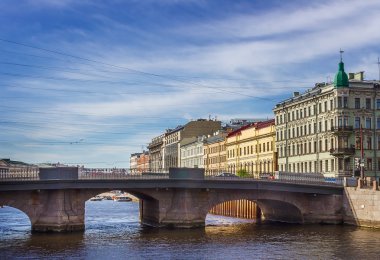 Saint Petersburg, Rusya'nın Fontanka Nehri'nin köprü