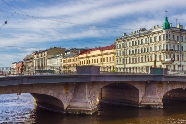 Saint Petersburg, Rusya'nın Fontanka Nehri'nin köprü