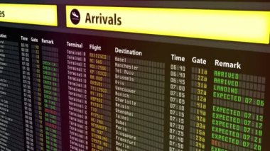 Geliş ve gidiş takvim Havaalanı'nda, tüm uçuşlar nedeniyle hava iptal