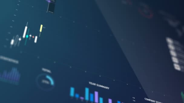 Stock exchange prices summarized in candle stick chart, financial statistics — Stock Video