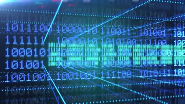 Binární kód pozadí, programování, technologie, hacking, bezpečnost, soukromí — Stock video