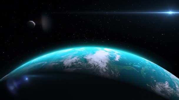 Asteroide entrando en la atmósfera de la Tierra, el fin se acerca, catástrofe global — Vídeos de Stock