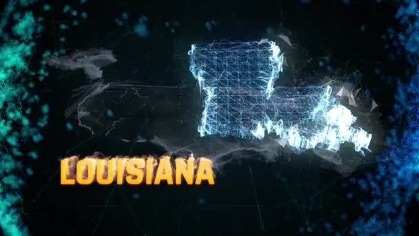 Louisiana Estados Unidos fronteira federal mapa esboço, eventos de notícias, pesquisa de saída, avistamentos — Vídeo de Stock
