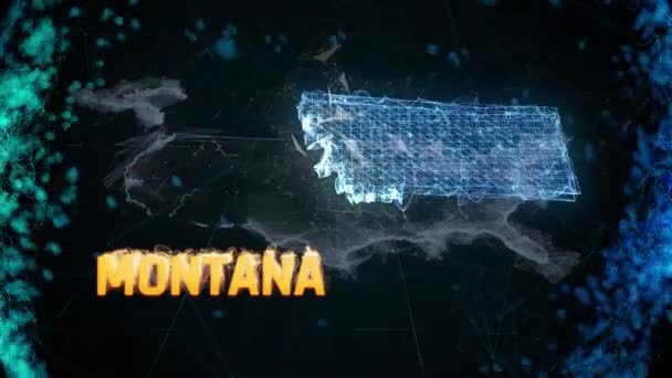 Montana US Federal State border map outline, news events, exit polls, sightings — Vídeo de Stock