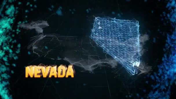 Nevada Amerikaanse federale staat grens kaart overzicht, nieuws gebeurtenissen, exit polls, waarnemingen — Stockvideo