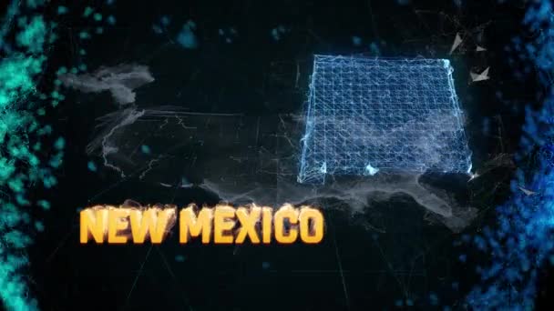 Nuevo México mapa de la frontera federal, eventos noticiosos, encuestas de salida, avistamientos — Vídeo de stock