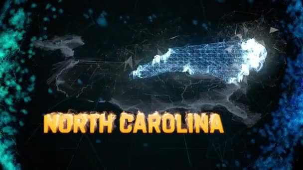 Észak-Karolina Egyesült Államok szövetségi államhatár térkép vázlatok, hírek események, exit poll — Stock videók