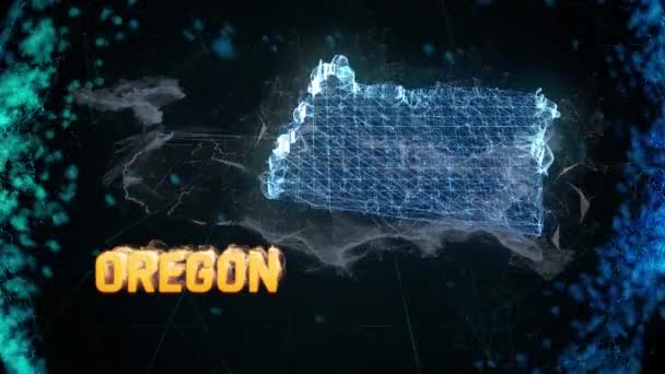 Oregon US federal state border map outline, news events, exit polls, sightings — Stock Video