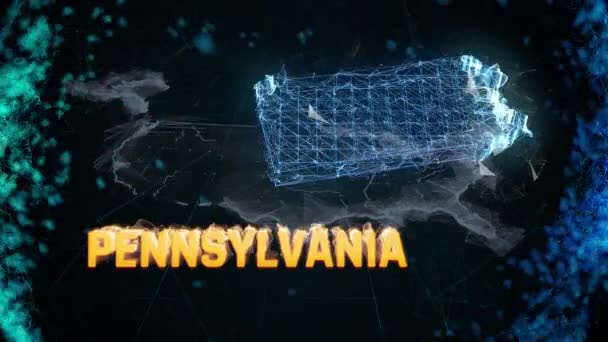 Pennsylvanie Carte de la frontière fédérale des États-Unis, actualités, sondages, observations — Video