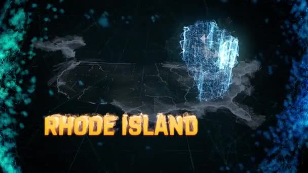 Rhode Island Americká federální mapa hranic, zpravodajské akce, průzkumy, pozorování — Stock video