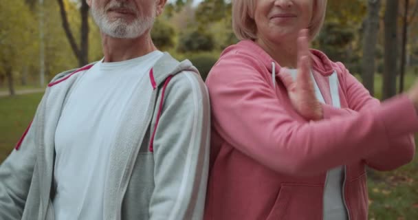 팔을 접는 운동 부부, 체력 단련자, 활동적 인 은퇴, 활력 — 비디오