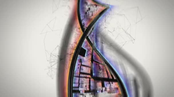 DNA zinciri görselleştirme, genetik araştırma, mutasyonlar, kopyalama, kalıtım testi — Stok video