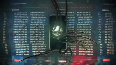 Smartphone saldırı altında, kötü amaçlı yazılım, güvenlik ihlali, telefon kaçırma. Hacklenmiş akıllı telefon konsepti, ekrandan yükselen ürpertici korku dokunaçları.