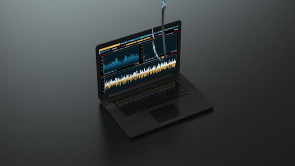 Conceito Fraude Phishing Hackers Tentar Roubar Dados Confidenciais Cibercrime Ataque — Vídeo de Stock