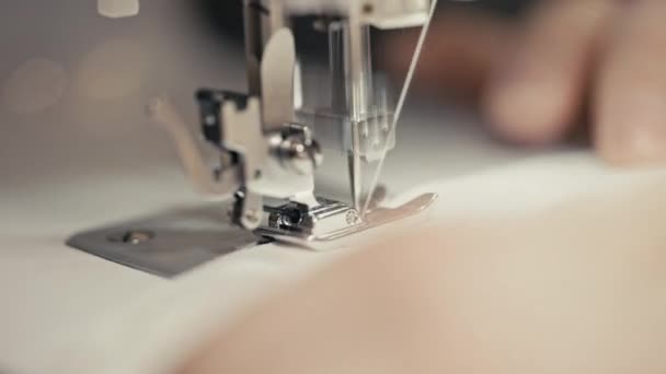 Seamstress Working Sewing Machine Clothes Making Tailoring Dressmaking Operating Sewing — Stock Video