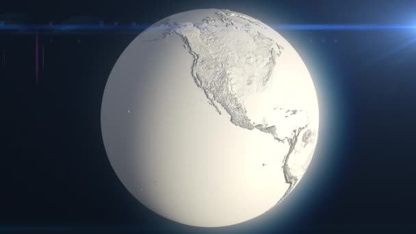 Λευκή Σφαίρα Loopable Φόντο Πλανήτης Που Καλύπτεται Χιόνι Και Πάγο — Αρχείο Βίντεο