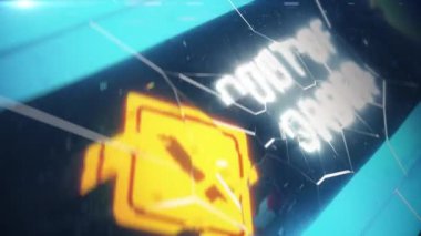 Bozuk cihaz ekranı. Arızalı uyarı mesajı, bilgisayar, ATM makinesi. Sistem acil durum uyarısı