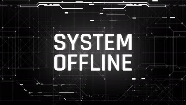 System Offline Ekranie Atak Hakerski Brak Połączenia Brak Sygnału Powiadomienie — Wideo stockowe