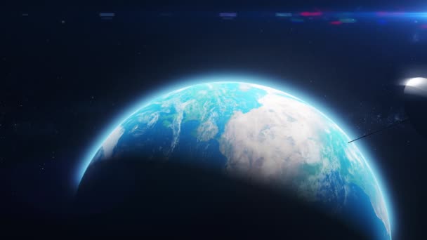 Satellit Omloppsbana Runt Jorden Höghastighetsinternet Telekommunikation Globalt Satellitnät För Täckning — Stockvideo