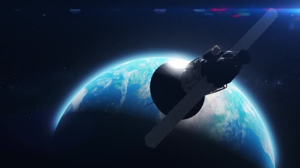 Спутниковый Запуск Космос Высокоскоростная Интернет Сеть Телекоммуникации Глобальная Спутниковая Сеть — стоковое видео