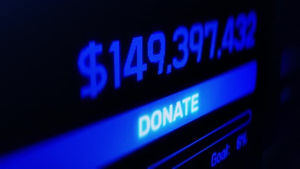 Donate Call Action Button Φιλανθρωπική Ιστοσελίδα Crowdfunding Έννοια Βοήθεια — Αρχείο Βίντεο