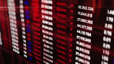 Olumsuz mali tahminler, borsa çöküşü, temerrüt, düşen satışlar, kayıp. Soyut mali geçmiş, ekonomik rapor, tahmin