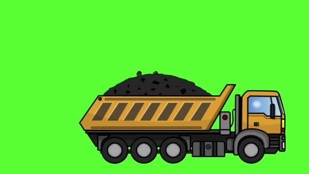 Truckload animación construcción de dibujos animados — Vídeo de stock