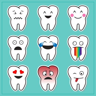 Çizgi film dişler gülümsüyor